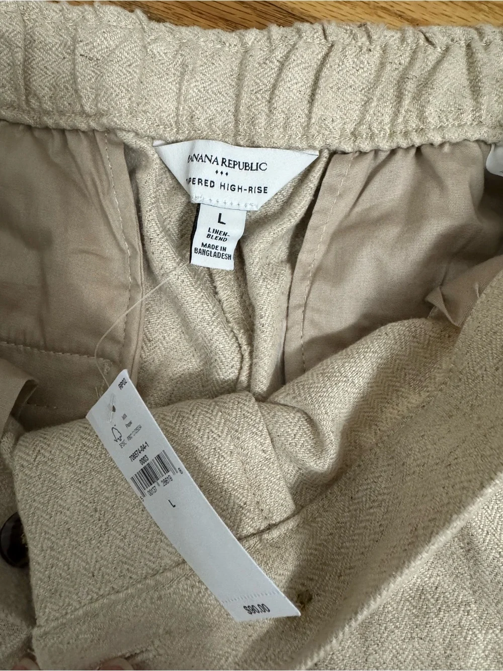 Banana Republic Men’s Linen-Blend Cream Pants | NWT
